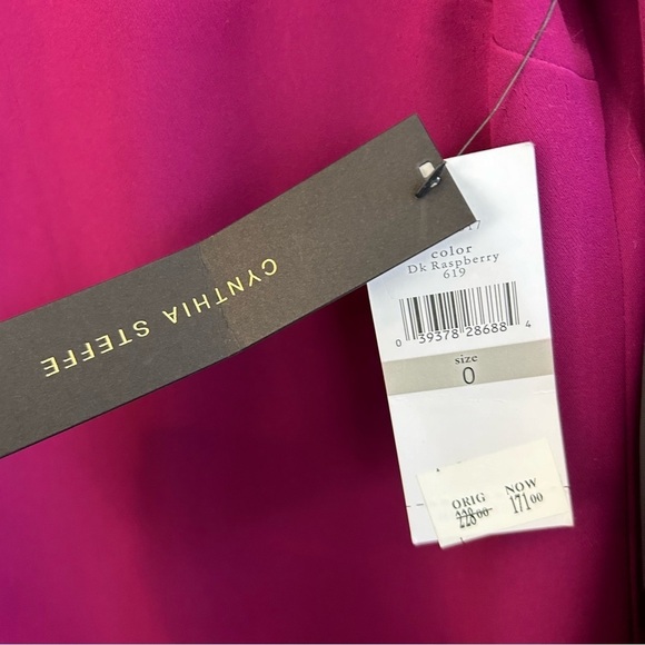 NWT Cynthia Steffe Raspberry 'Cora" Trumpet Sleeve Crepe Shift Mini Dress Sz 0 - Picture 10 of 11